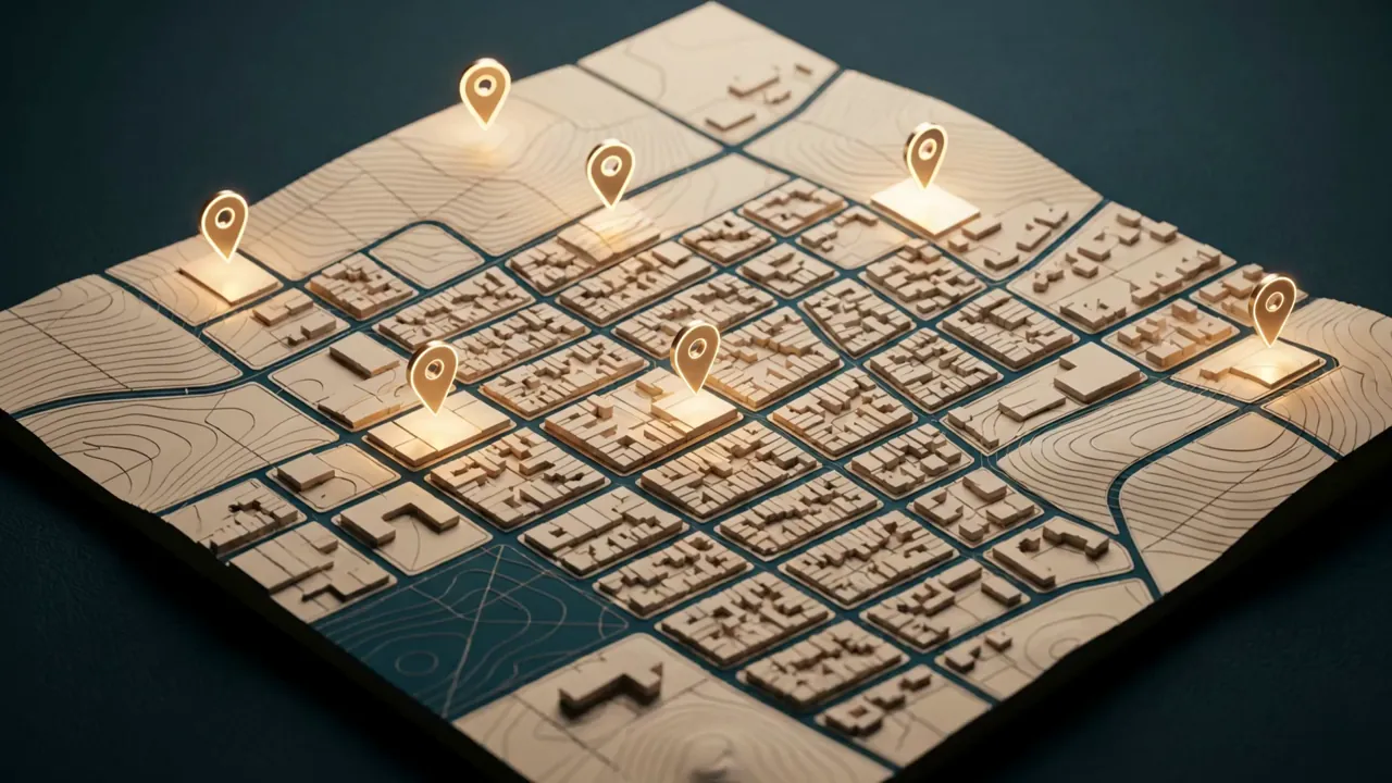 Orbiting parcel-level view of a scored rental arbitrage opportunity